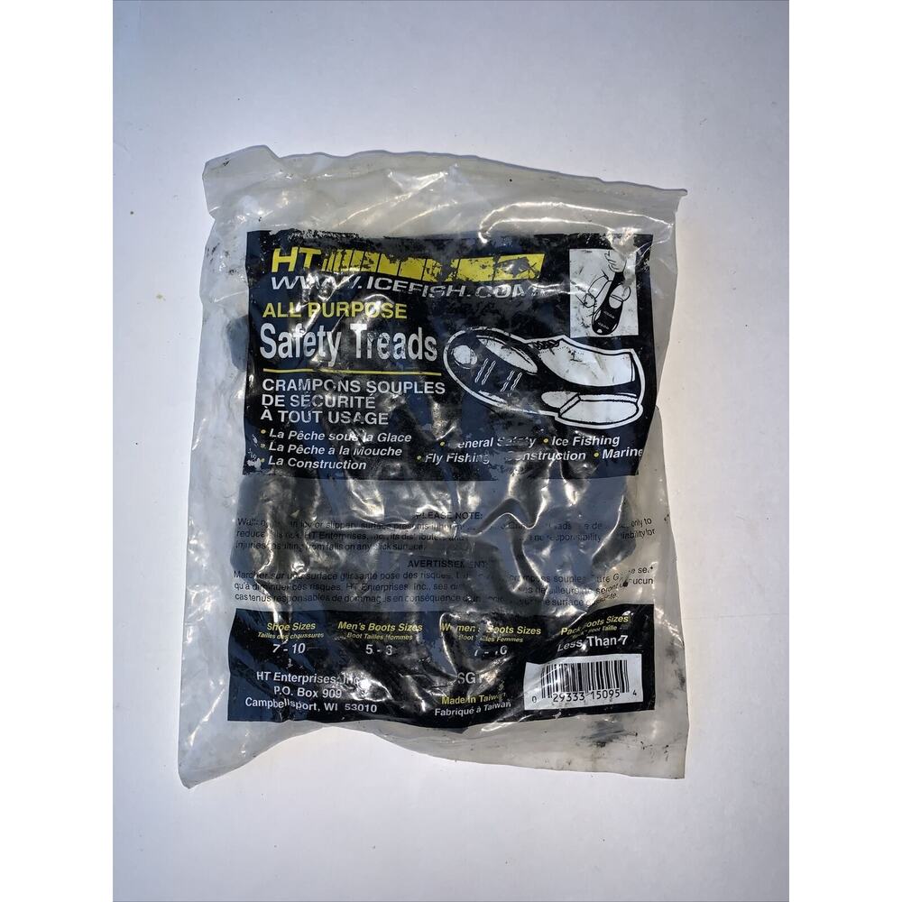 HT Enterprise Men's Shoe Size 5-8 Black Sure Grip Stretch On Cleats 1 Pair NWT